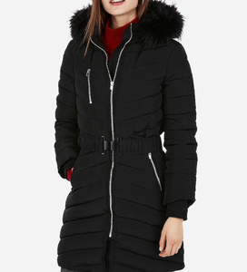 express long belted puffer jacket