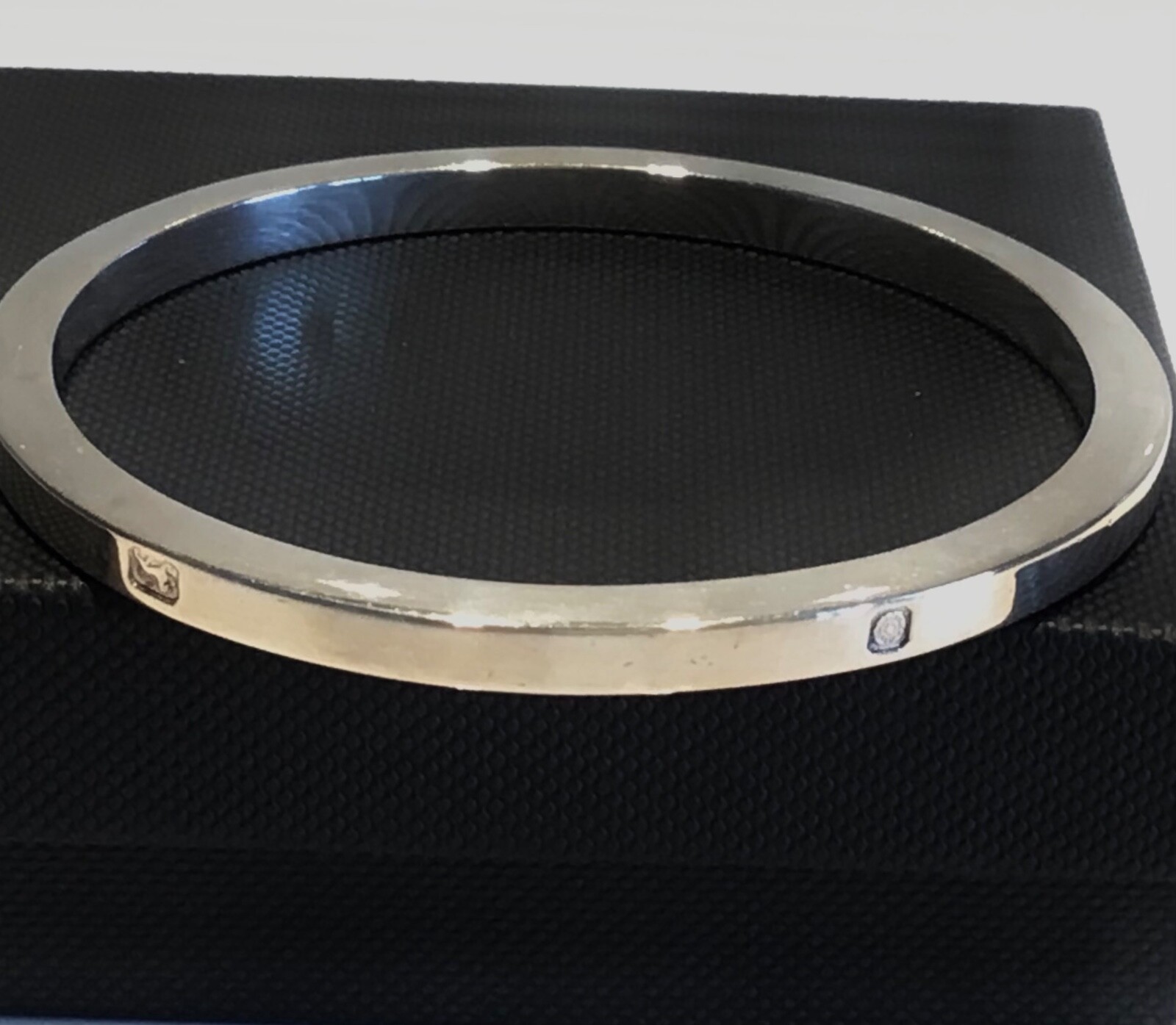 Exquisite Solid Silver Exterior Hallmarked Bangle - image 5