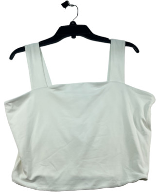 And Now This Crop Top Womens size XL Ivory Sleeveless Shaping Stretch New