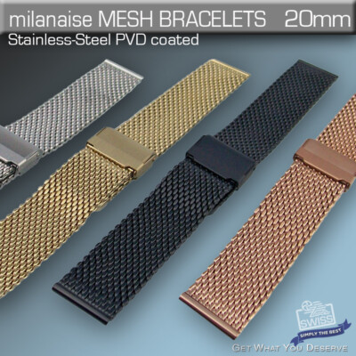 HERMANN STAIBドイツ 厚 ミラネーゼ 20mm used HERMANN STAIBドイツ 厚 ミラネーゼ 20mm used WATCH BRACELETS, 20 MM