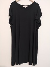 NWT Loft Women's Size 24/26 Black Short Sleeve Stretchy T- Shirt Dress