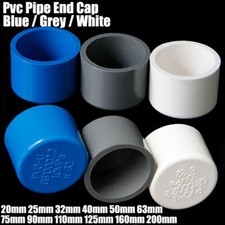 PVC Cap End Caps Plug ø20mm~200mm Adhesive Drain Pipe Fittings White Blue Grey