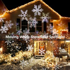 White Snowflake LED Light Projector Lamp Landscape Xmas Halloween Spotlight New