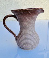 Vintage Jug Brown Ribbed Lovatts Langley Denby 1930’s / 1950’s 16cm Tall Retro