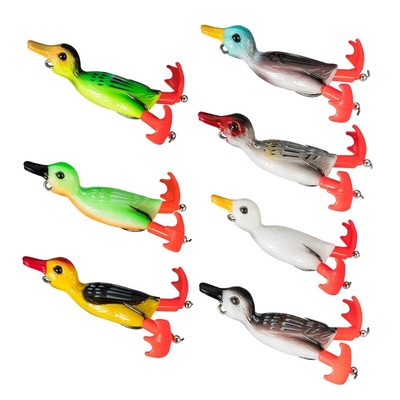 Topwater Swimming Lures Double Propeller Floating Duck Fishing Lures Hooks
