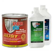 POR-15 45004 + 40104 + 40204 (Gloss Black Starter Kit Rust Preventative Quart)