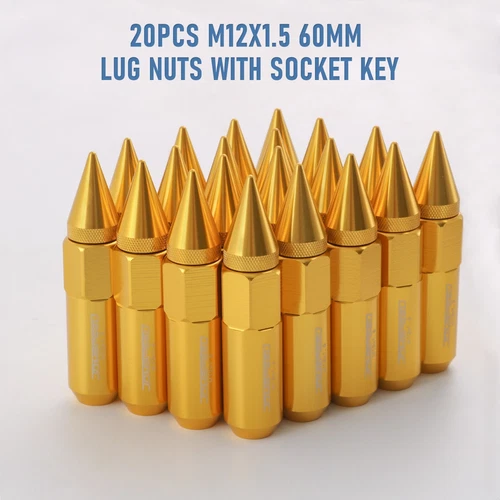 Cap Spiked Racing Wheel Lug Nuts 20PCS M12 x 1.5mm 60mm Arrow Style New - Picture 42 of 66