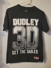 WWE Dudley Boyz 3D Get The Tables T Shirt Mens Small Black Wrestling Short Slv
