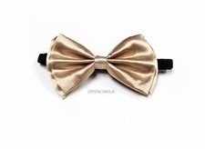 Champagne Gold Bowtie for Wedding Prom Soft Gold Adjustable for Teens and Adult
