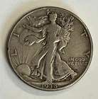 1938-D Denver Walking Liberty Silver Half Dollar Very Good Condition
