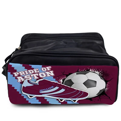 FANATICS Personalised Aston Villa Boot Bag Football Sports School PE Gym Kit Gift FB03