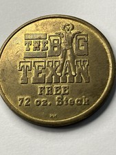 SCARCE Big Texan Free 72 Oz Steak Amarillo Texas Cowboy Brass #ty1