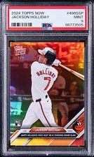 2024 Topps Now #498SSP Jackson Holliday Rookie Card (#4/7) - PSA MINT 9