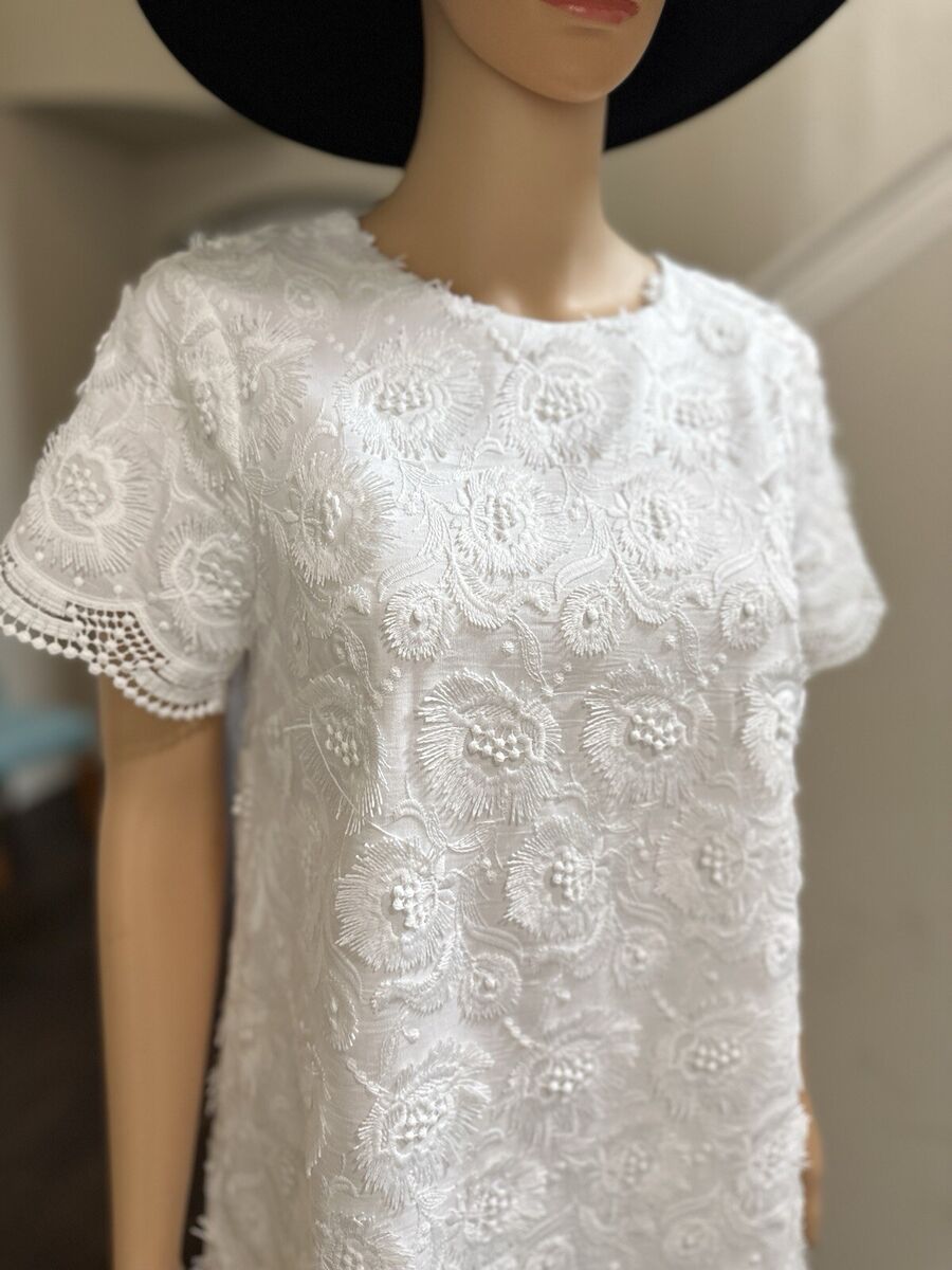 ZARA SZ. M ZW COLLECTION SS24 MINI Textured WHITE DRESS NWT ZARA SZ. M ZW COLLECTION SS24 MINI Textured WHITE DRESS NWT