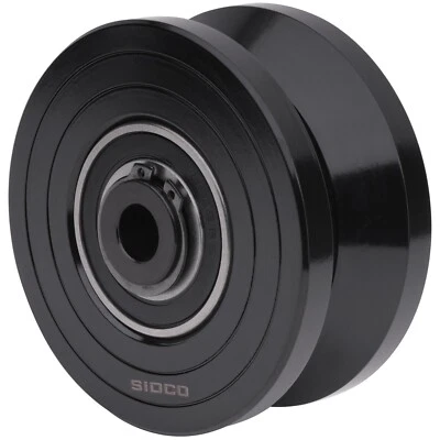 SIDCO SUPPLY 3.5" Inch V-Groove Wheel Solid Steel Sliding Gate Wheel Heavy Duty Track Wheel