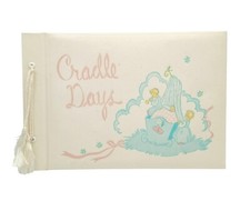 Baby Book Cradle Days Vintage Infant Pictures Album Memories Midcentury 11.25"