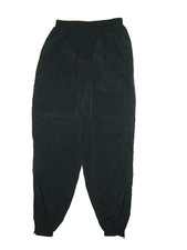 Vtg 90s LL BEAN Black Nylon WINDBREAKER PANTS Athletic Track Hiking Gym Women XL