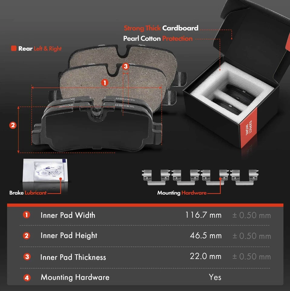 Rotores de freno traseros perforados y pastillas de freno para Land Rover Range Rover Sport 06-13 Foto 3 de 4