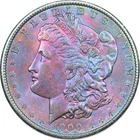 1900 Morgan Silver Dollar $1 Choice Uncirculated BU, Colorful Artificial Toning!