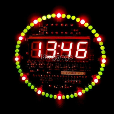 DS1302 Assembled Rotating LED Electronic Temperature Display Board Digital Clock