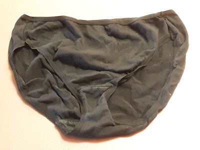 Womens black Felina C1818 Hi Cut Women's Bikini Panties Sz Medium