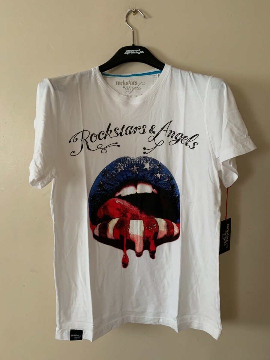 Rockstars & Angels Lipstick White Men T Shirt Size Various NWT | eBay