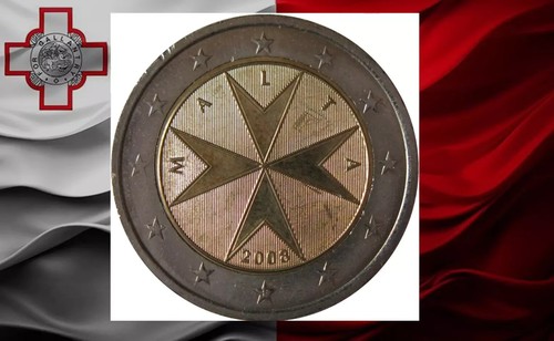 Moneta Malta 2€ euro 2015 croce templare maltese UNC cavalieri frecce strisce