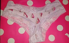VS lace trim Cheeky Panty BRAND NEW SIZE small pink hearts