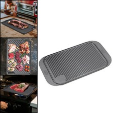 Cast Iron Griddle Hot Plate BBQ Grill Reversible Cooking Hob Steak Barbecue Pan