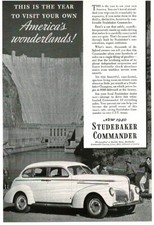 1940 Studebaker Commander 4-door Sedan At Boulder Dam Vintage Print Ad