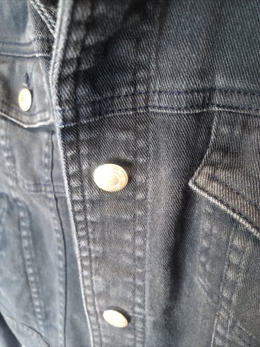 Vtg Lauren Jeans Co Ralph Lauren Black Denim Jean Jacket Gold Buttons SMALL - Picture 5 of 23