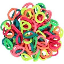 100 Pack Hair Elastics Ties Ponytail Holders Elastic Bands Terry Lot Brights
