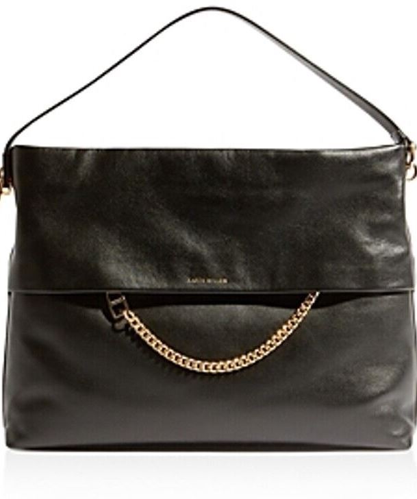 $340. Karen Millen Chain Leather Tote Bag Black Gold