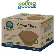 If You Care Unbleached #4 Coffee Filters 400 Count Chlorine-Free Compostable.