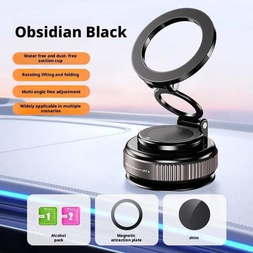 360 Vacuum Strong Magnetic Phone Holder Suction Cup Car Stand Foldable Car Mount - Zdjęcie 4 z 19