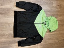 Nike Boy's Colorblock Hooded Full-Zip Lined Windbreaker Jacket Green/Black L