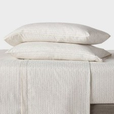 Twin/Twin XL Microfiber Sheet Set Ivory Dash: Polyester, Peached, 3pc