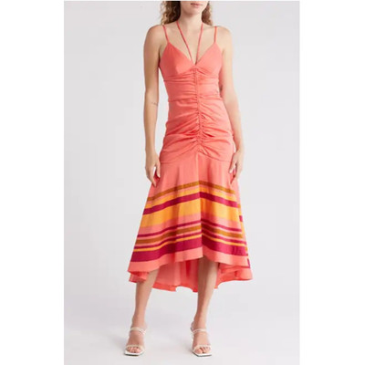 Veronica Beard Fitz High-Low Cotton Blend Dress Coral Pink Twirl Halter Sz 4 NWT | eBay Veronica Beard Fitz High-Low Cotton Blend Dress Coral Pink Twirl Halter Sz 4 NWT | eBay