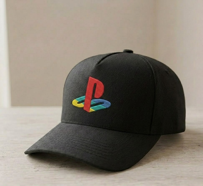 PlayStation Hat 2D Embroidered Logo Black Cap Adjustable One Size