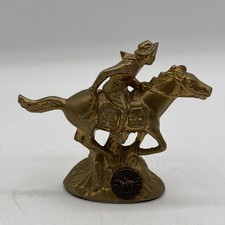 Vintage Souvenir Pony Express Rider Brass Color Figurine Gothenburg Neb Station