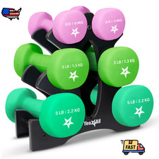 Yes4All Neoprene Dumbbells Hex Hand Weights Set of 2 Anti-Roll Anti-Slip