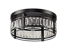 Parrot Uncle C2270-PU Flush Mount Ceiling Light Fixture Modern Industrial Black 
