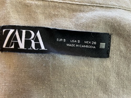 Zara Brown Snap Front Jacket Drawstring Waist Linen Blend Pockets Size S - Picture 7 of 9