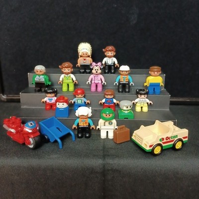 Lego Duplo 19 Lot Figures Car Motorcycle Man Boys Girls #3