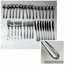 Lot of 33 pcs Oneida JOANNE JOANN Stainless Flatware Pattern Forks Knives Spoons