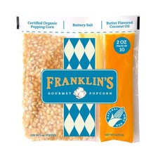 Franklin’s Gourmet Popcorn All-In-One Pre-Measured Packs - 2oz. Pack of 10 - But
