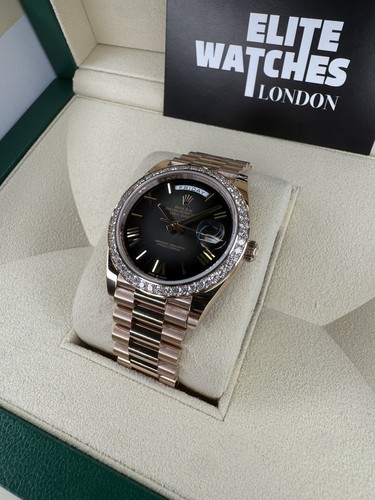 Rolex Day-Date 40 228345RBR 2025 Unworn Ombré Dial 18k Factory Bezel Rose Gold - Picture 5 of 24