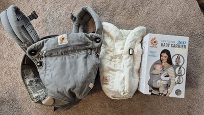 Ergobaby Carrier 360 Grau Babytrage inkl. Neugeboreneneinsatz