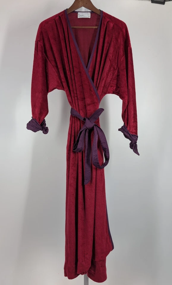 Vestido Carmesí Mary McFadden Couture Collection 1 Bonwit Teller Rayón Corbata Foto 2 de 4