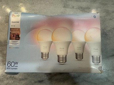 Philips Hue Essential A19 E26 Smart Bulb 800lm 8.8W 4-Pack Color